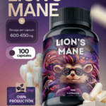 Herbalson Lion's Mane mushroom capsules bottle, 100 capsules, 600–650 mg