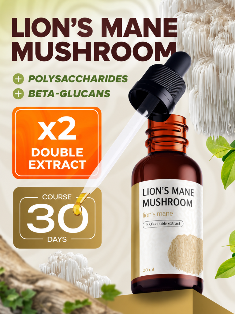 Herbalson Lion's Mane mushroom double liquid extract 30 ml bottle