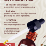 Reishi extract 30 ml dark glass bottle with dropper