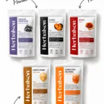 Herbalson set of five mushroom powders — trametes versicolor, chaga, reishi, lion's mane and cordyceps militaris, 100 g each