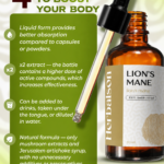 Lion's Mane double liquid extract product features infographic
