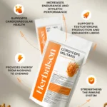 Herbalson mushroom powder set product features infographic