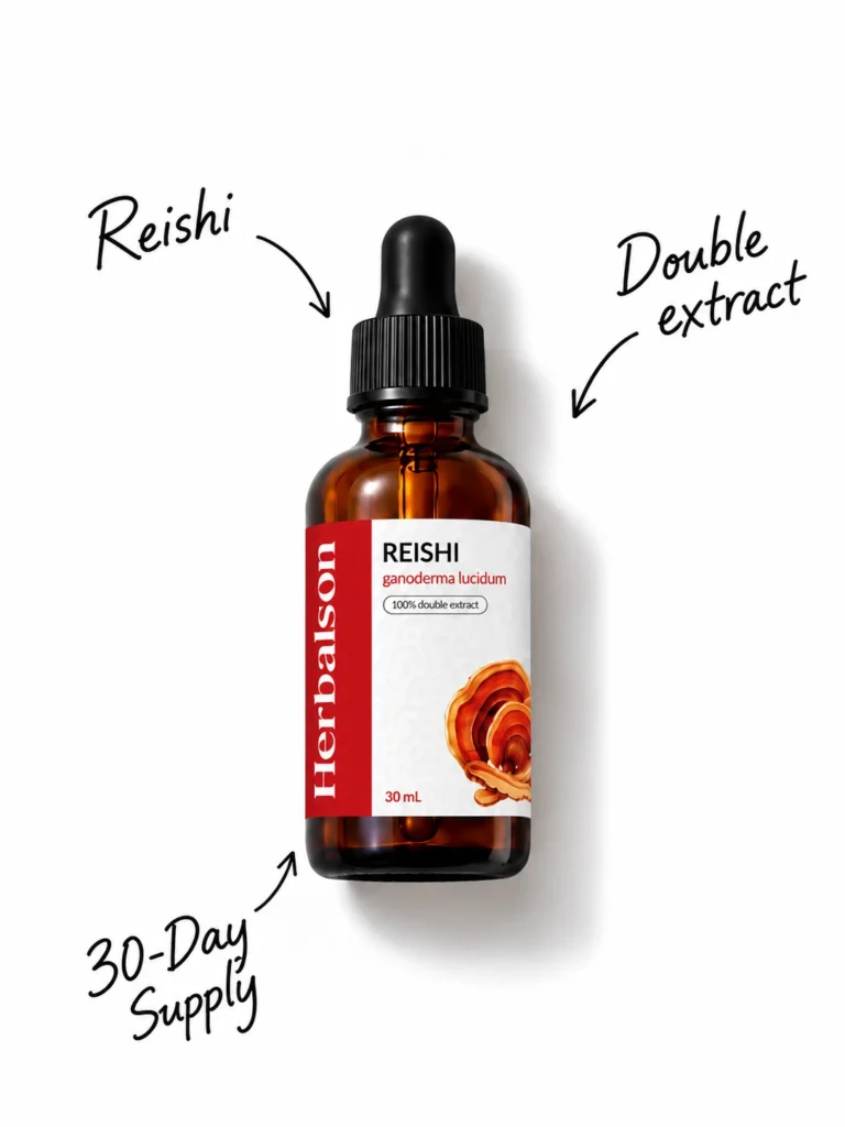 Reishi (Ganoderma lucidum) mushroom double extract tincture 30 ml, Herbalson
