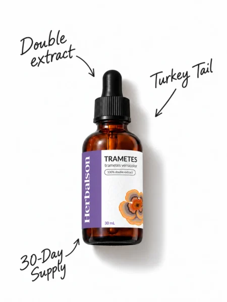Turkey Tail (Trametes versicolor) mushroom double extract tincture 30 ml, Herbalson