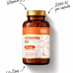 Vitamin D3 2000 IU capsules, 50 mcg per capsule, 60 capsules